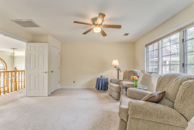 815 Battlefield Park Dr, Dalton, GA 30720 - sitting room featuring ceiling fan and light carpet