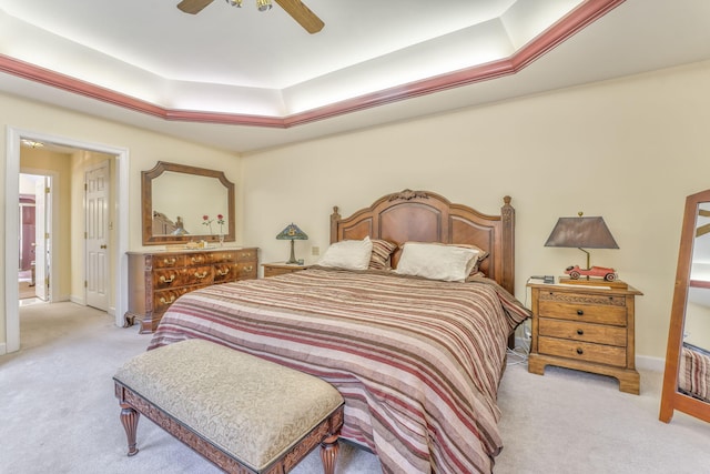 815 Battlefield Park Dr, Dalton, GA 30720 - carpeted bedroom with ceiling fan and a tray ceiling