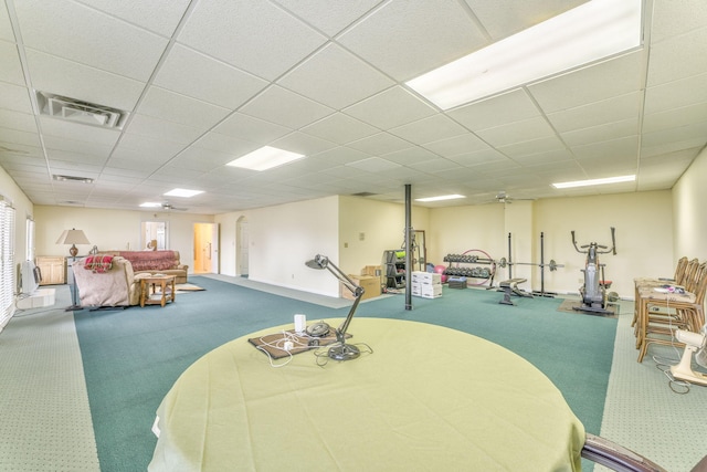 815 Battlefield Park Dr, Dalton, GA 30720 - interior space with a paneled ceiling and carpet