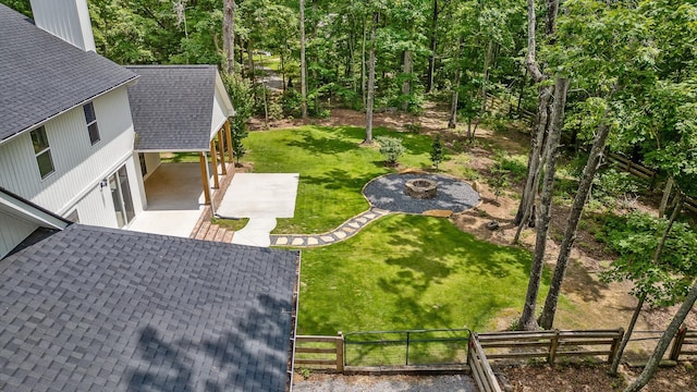 4700 Creek Point Ln, Signal Mountain, TN 37377 - view of yard with an outdoor fire pit