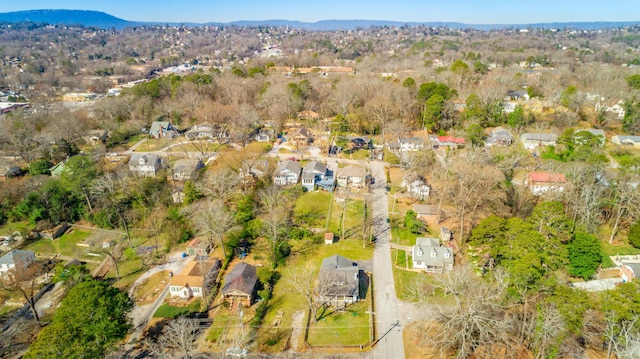 aerial view featuring a residential view and a mountain view