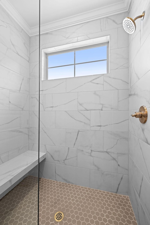 8918 Knolling Lp Unit 32, Ooltewah, TN 37363 - full bath with ornamental molding, plenty of natural light, and a tile shower