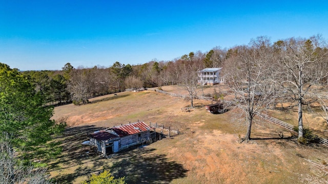 bird's eye view featuring a rural view