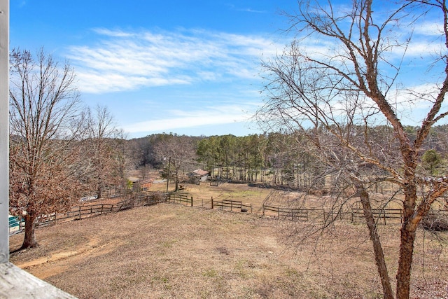 view of yard featuring a rural view