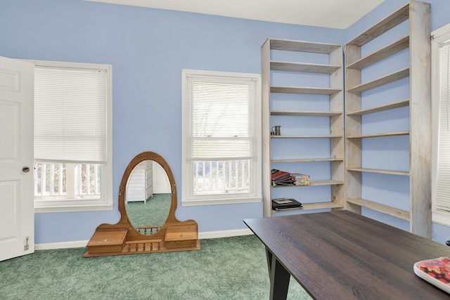 office area with carpet floors and a healthy amount of sunlight