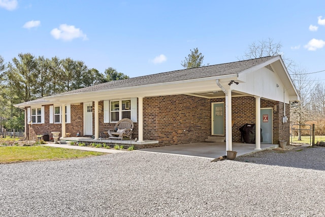 ranch-style home with brick siding