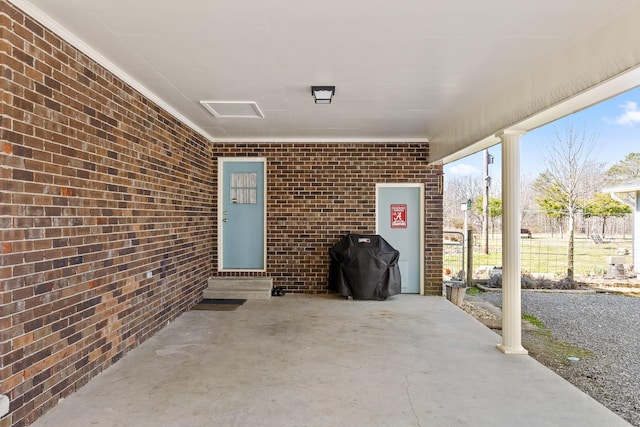 view of patio / terrace featuring a grill