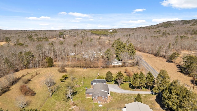 drone / aerial view with a forest view