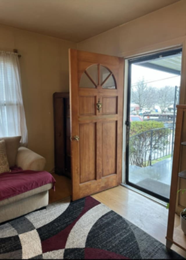 entrance foyer featuring hardwood / wood-style flooring