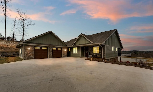 craftsman-style house with a garage