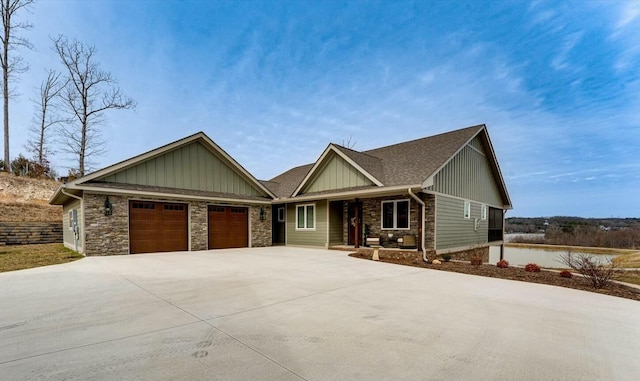 craftsman inspired home with a garage