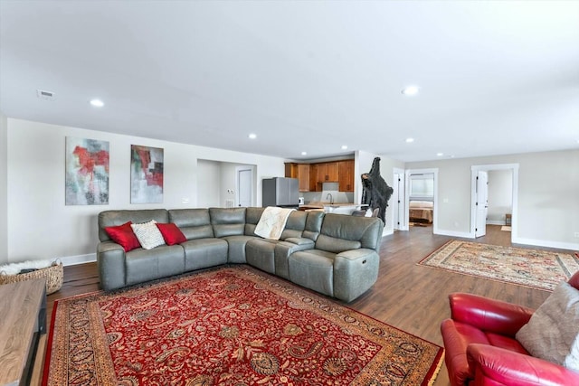 living room featuring hardwood / wood-style floors