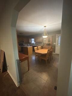 view of tiled dining room