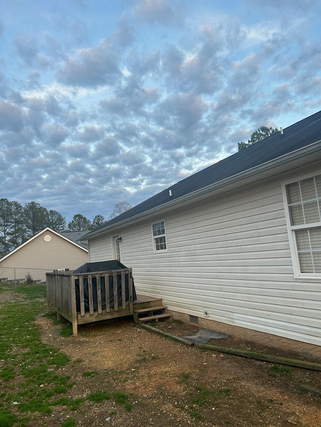 exterior space with a wooden deck