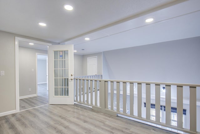 unfurnished room featuring light hardwood / wood-style floors