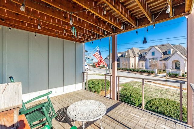 view of patio / terrace featuring a residential view and covered porch