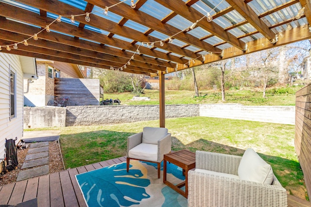 view of patio / terrace featuring a pergola