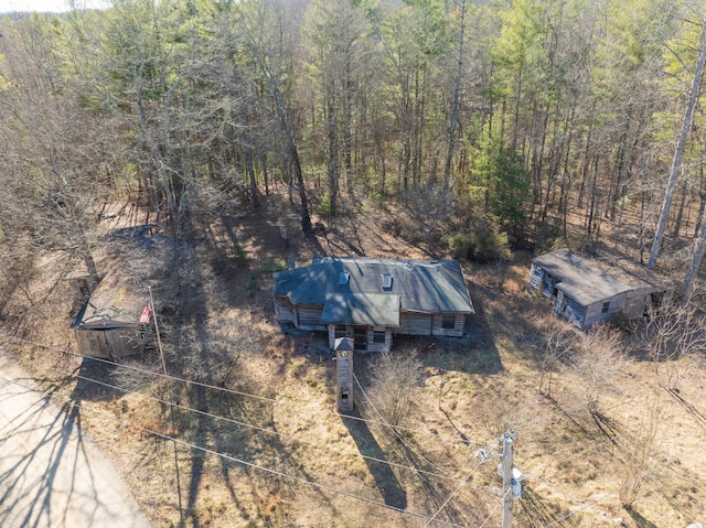 aerial view with a forest view