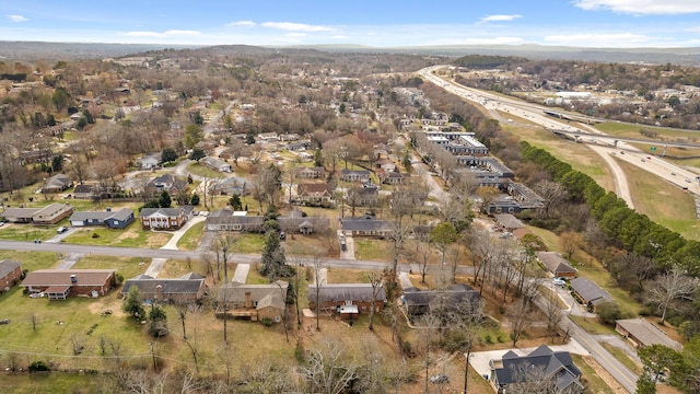 aerial view with a residential view
