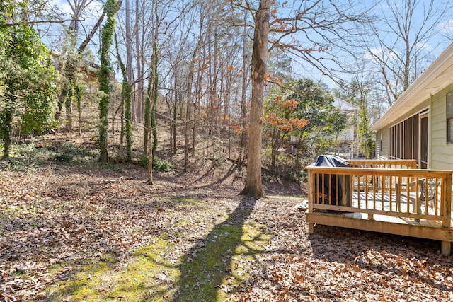 view of yard featuring a deck