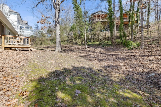 view of yard featuring a deck