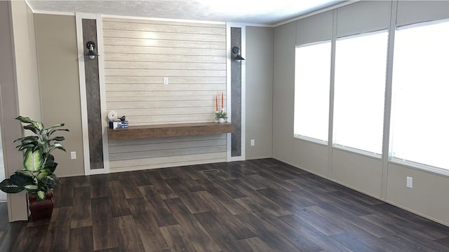 empty room featuring dark wood-type flooring