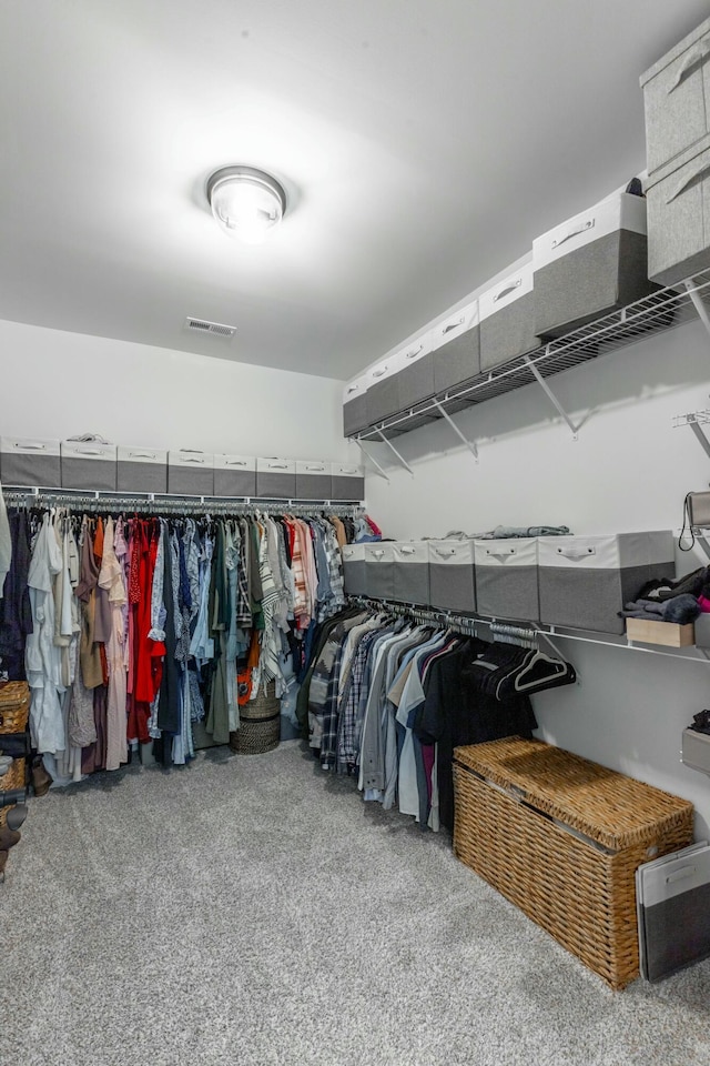 walk in closet featuring visible vents