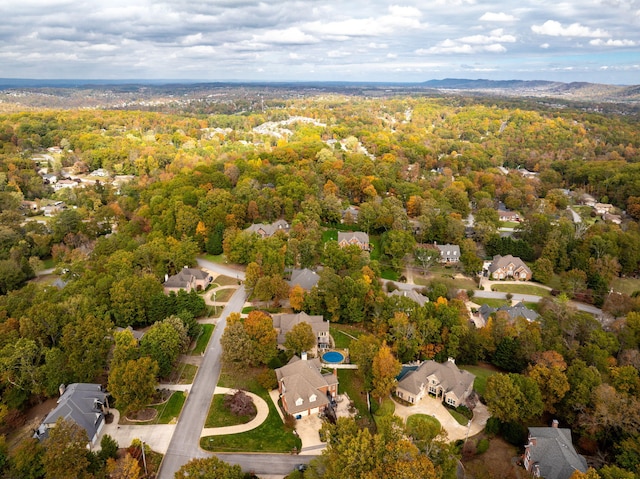 aerial view featuring a forest view