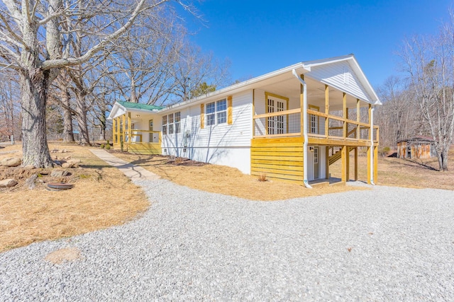 view of home's exterior with driveway