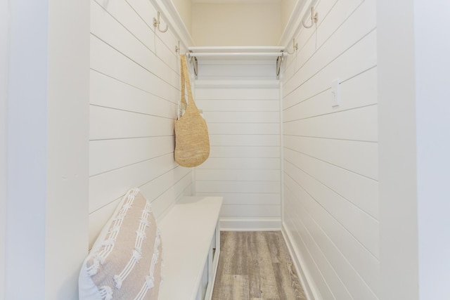 mudroom featuring wood finished floors