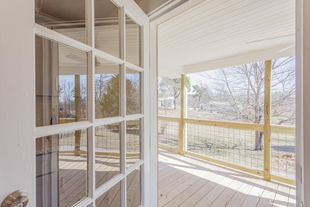 view of unfurnished sunroom