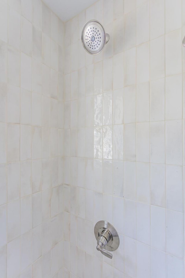 room details featuring a tile shower