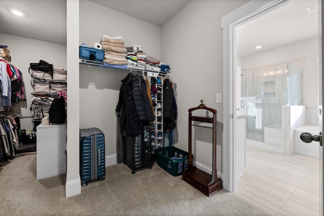 view of walk in closet