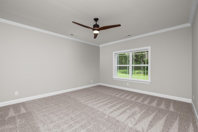 8904 Knolling Loop Unit 33, Ooltewah, TN 37363 - unfurnished room with crown molding, baseboards, carpet, and a ceiling fan