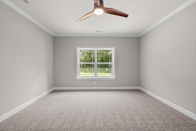 8904 Knolling Loop Unit 33, Ooltewah, TN 37363 - carpeted empty room featuring a ceiling fan, crown molding, and baseboards
