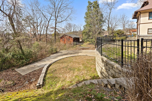 view of yard featuring fence