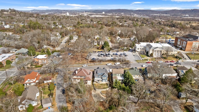 birds eye view of property featuring a residential view and a mountain view