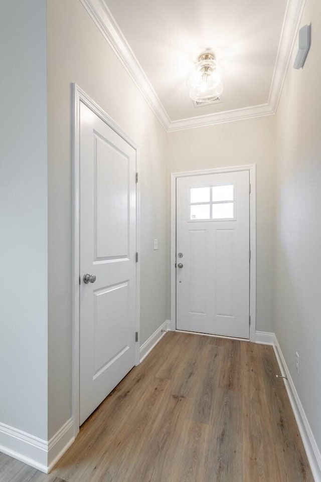 186 Andros Dr Unit 20D, Dalton, GA 30721 - doorway with light hardwood / wood-style floors and ornamental molding