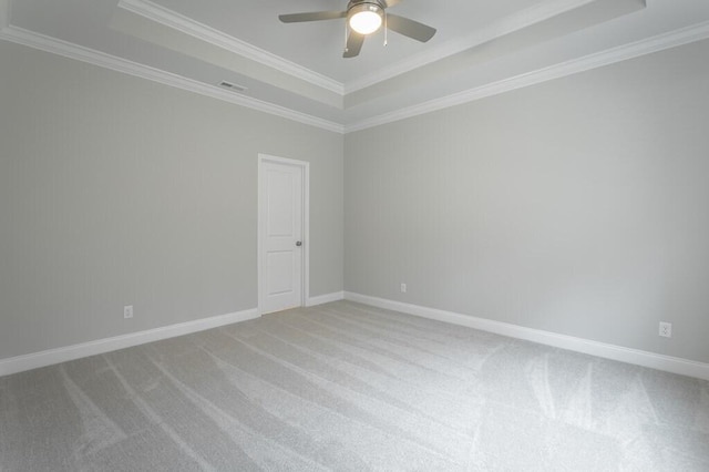 186 Andros Dr Unit 20D, Dalton, GA 30721 - unfurnished room with carpet floors, ornamental molding, ceiling fan, and a raised ceiling
