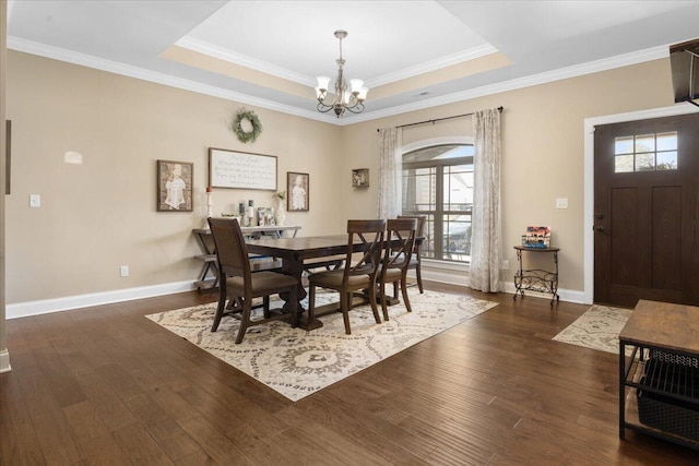 55 E Acorn Dr, Rock Spring, GA 30739 - dining area featuring plenty of natural light, a chandelier, dark wood finished floors, and ornamental molding