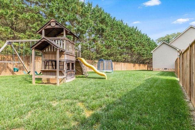 55 E Acorn Dr, Rock Spring, GA 30739 - view of yard featuring a playground and a trampoline