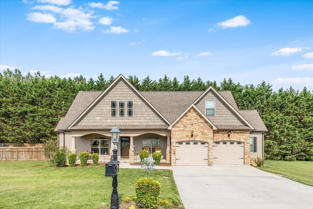 55 E Acorn Dr, Rock Spring, GA 30739 - craftsman inspired home with a porch, concrete driveway, a garage, and a shingled roof