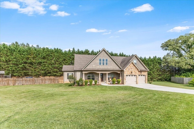 55 E Acorn Dr, Rock Spring, GA 30739 - view of front facade with concrete driveway, covered porch, and an attached garage