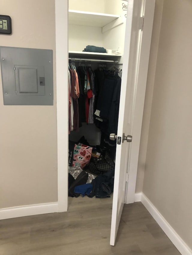 closet with electric panel