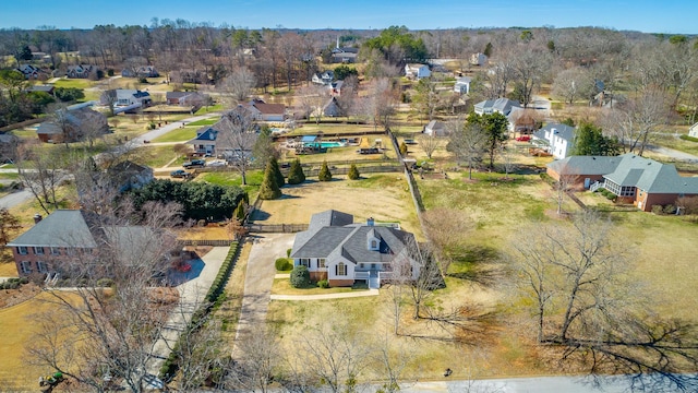 bird's eye view with a residential view