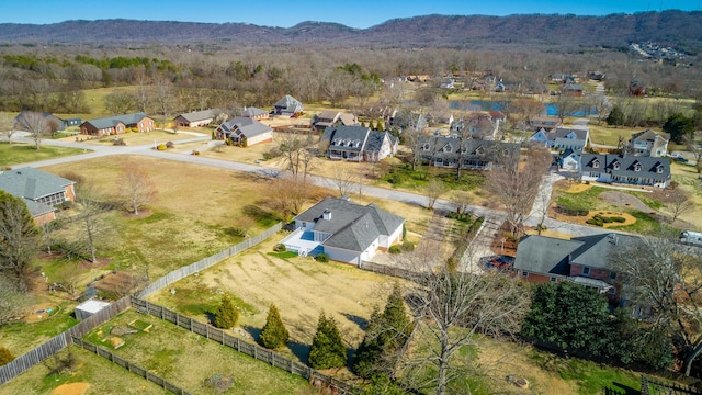 aerial view with a residential view and a mountain view