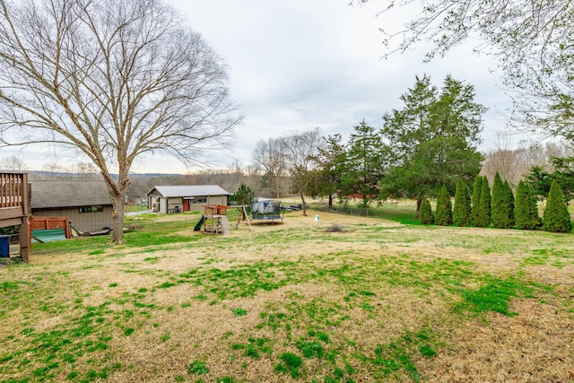 view of yard with a playground