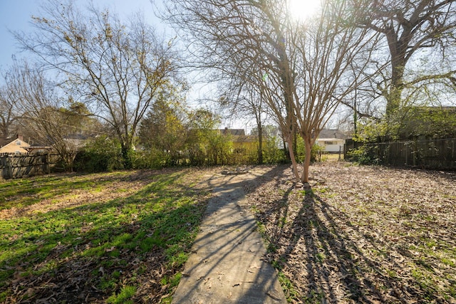 view of yard with fence