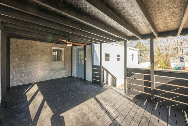 deck with ceiling fan