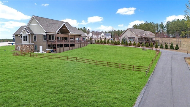 view of yard featuring fence